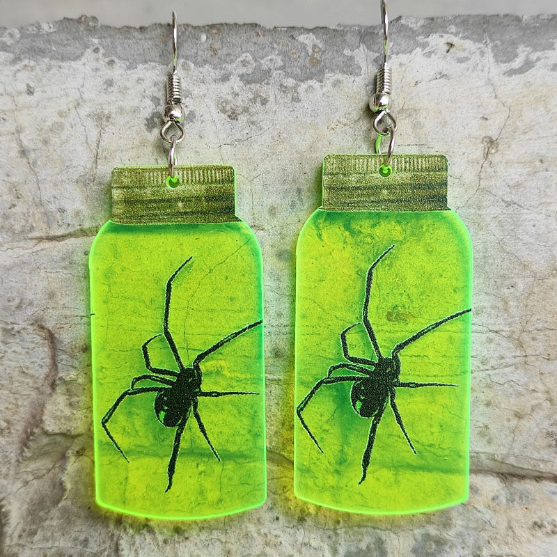 Wholesale  Ghost Earrings Fluorescent Acrylic Horror  Bottle Skull Earrings